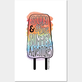 Sunshine and Summer Adventures Rainbow Popsicle ©GraphicLoveShop Posters and Art